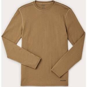 NEW FILSON men's 210g merino long sleeve crew top in rugged tan